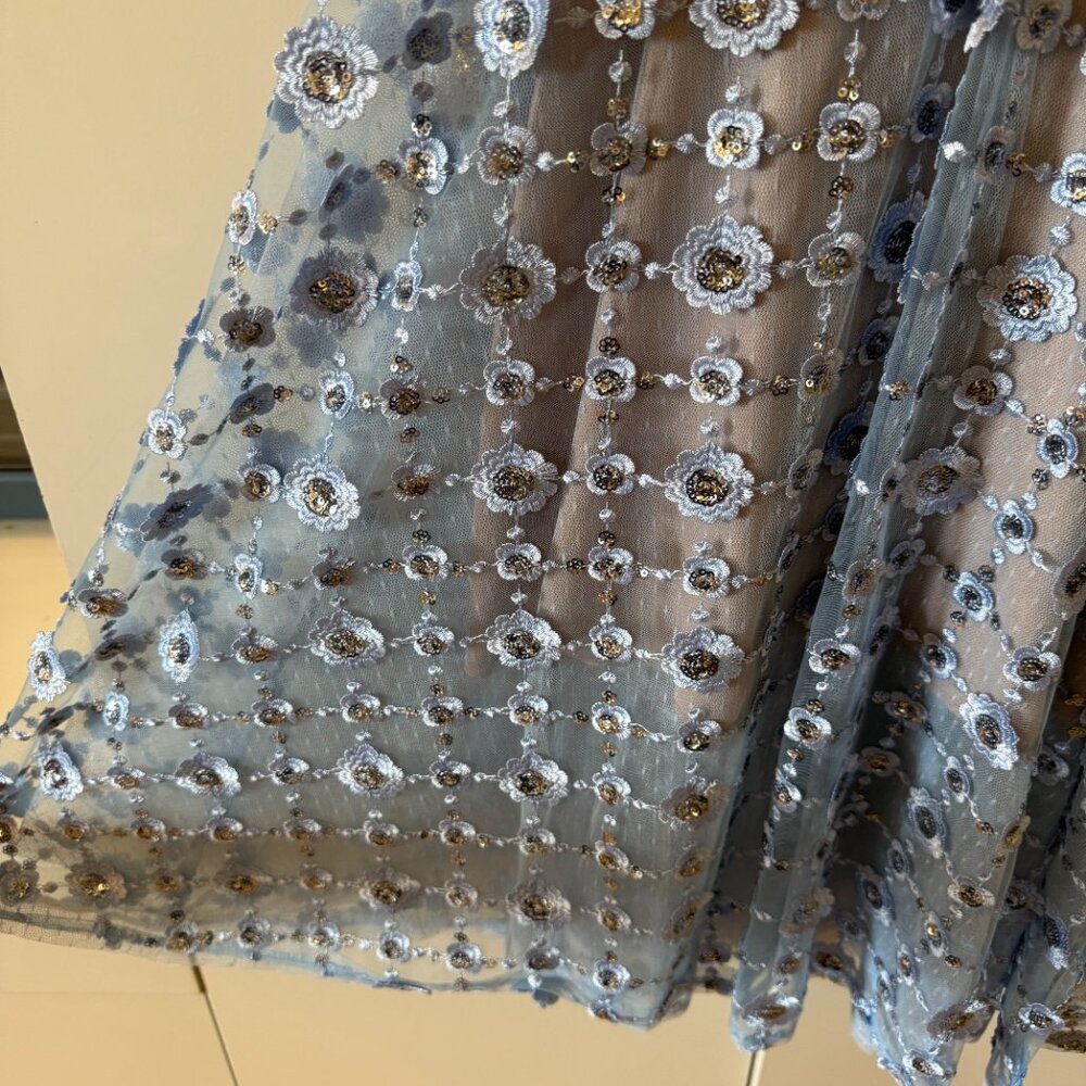 AIDAN MATTOX Embellished Lace Dress - 100% Exclusive In Ice Perry (10) - Picture 6 of 10